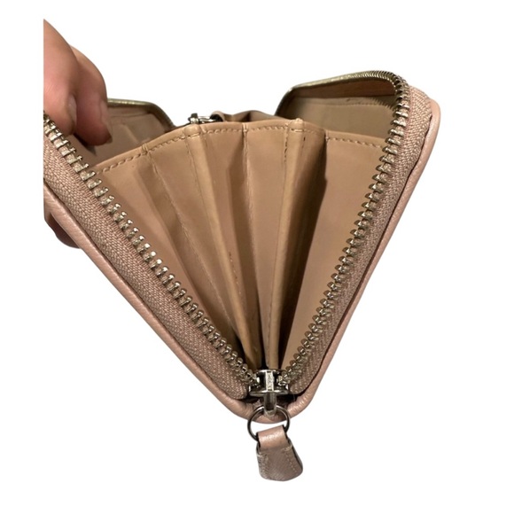 Coach Campbell Turnlock Leather Accordion Wallet - Pearlized Pink EUC - Picture 6 of 8